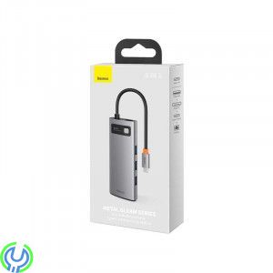 Baseus Metal Gleam Series 6-i-1 hubb 3xUSB 3.0, HDMI, USB-hubb, 3xUSB 3.0, HDMI, 100W PD och nätverk, Adapter, , Baseus