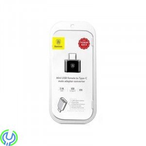 Baseus USB hane till typ-C hona adapter omvandlare svart, Baseus Mini USB female to Type-C male adapter converter, Adapter, , Ba