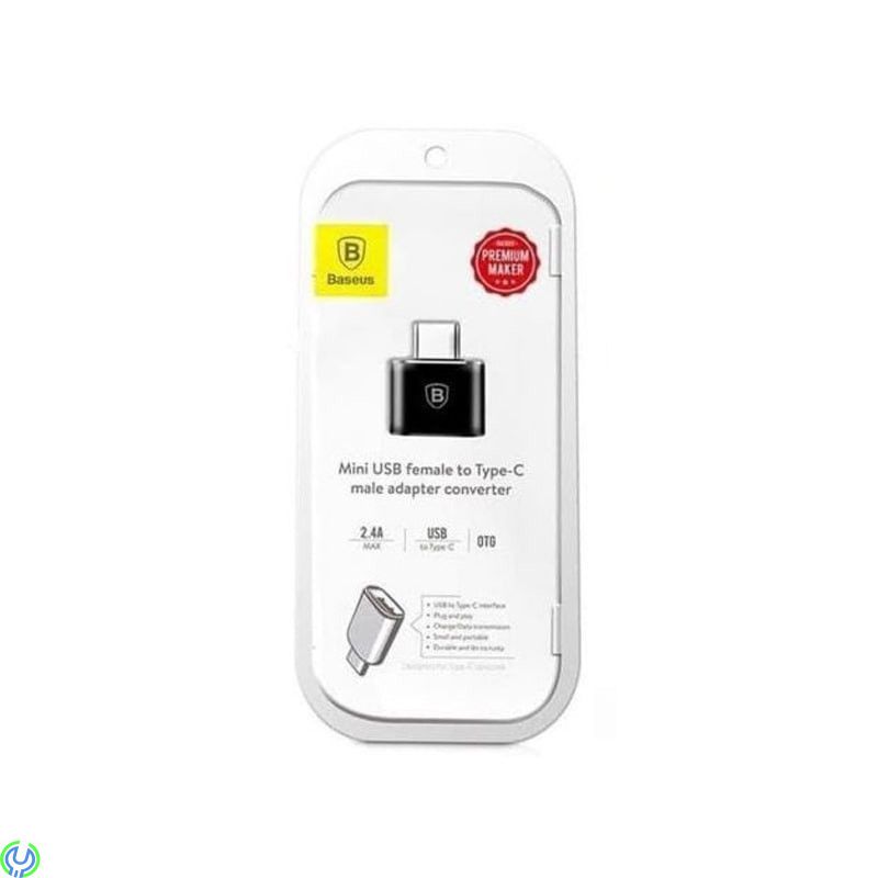 Baseus USB hane till typ-C hona adapter omvandlare svart, Baseus Mini USB female to Type-C male adapter converter, Adapter, , Ba