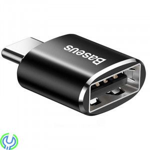Baseus USB hane till typ-C hona adapter omvandlare svart, Baseus Mini USB female to Type-C male adapter converter, Adapter, , Ba