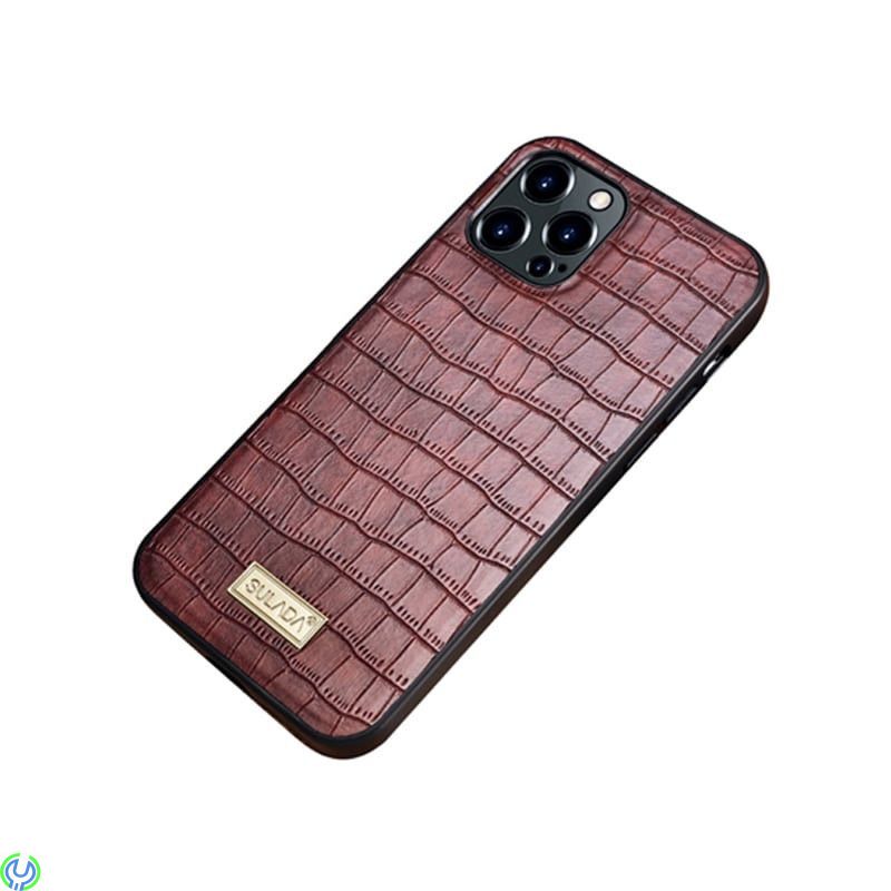 Crocodile Texture Skal för iPhone 13 Pro - Brun, SULADA Crocodile Texture Skal., iPhone 13 modeller, , SULADA