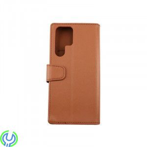 Plånboksfodral för Galaxy S22 Ultra - Brun, RV Plånboksfodral med Extra kort plats för Galaxy S22 Ultra-Brun, Galaxy S22 Ultra, 