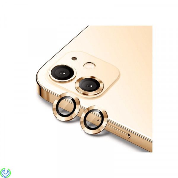 iPhone 11/12/12 Mini Kameralinsskydd Aluminum Alloy(2 Pcs) - Guld, iPhone 11/12/12 Mini Kameralinsskydd Aluminum Alloy(2 Pcs) - 