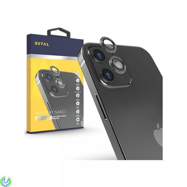 iPhone 11/12/12 Mini Kameralinsskydd Aluminum Alloy(2 Pcs) - Silver, iPhone 11/12/12 Mini Kameralinsskydd Aluminum Alloy(2 Pcs) 