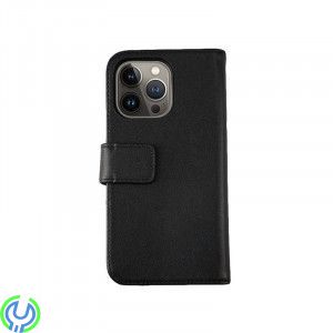 RV Plånboksfodral i äkta läder för iPhone 14 Pro Max Svart, Plånboksfodral i äkta läder., iPhone 14 modeller, , RVELON