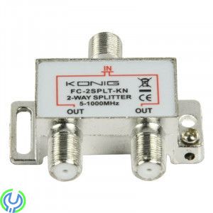 Konig Satellite Splitter Tv F Splitter, 2 utgångar, Konig Satellite Splitter Tv F Splitter 4,2 dB/ 5-1000 Mhz – 2 utgångar, Förd