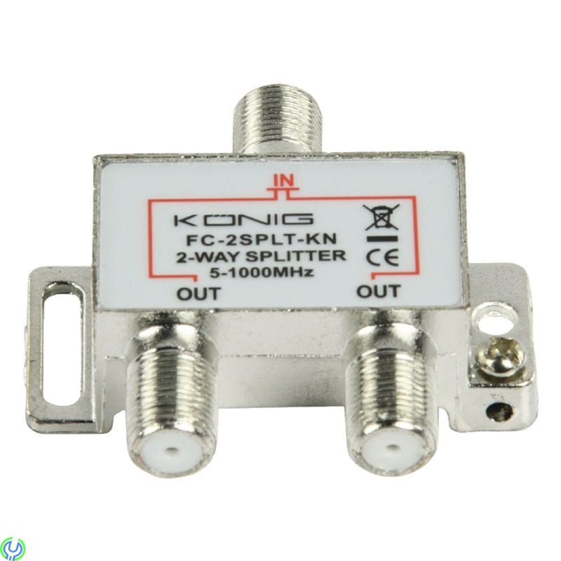Konig Satellite Splitter Tv F Splitter, 2 utgångar, Konig Satellite Splitter Tv F Splitter 4,2 dB/ 5-1000 Mhz – 2 utgångar, Förd