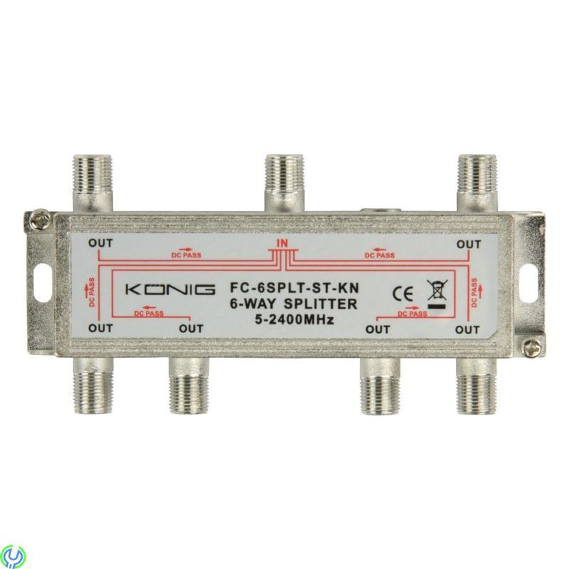 König 6-vägs satellit F-splitter, König 6-vägs satellit F-splitter


, Fördelare, , König