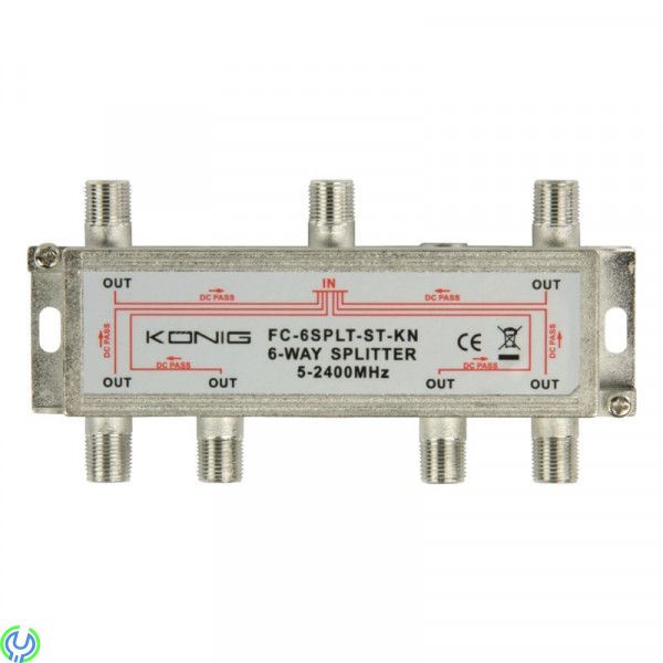 König 6-vägs satellit F-splitter, König 6-vägs satellit F-splitter


, Fördelare, , König