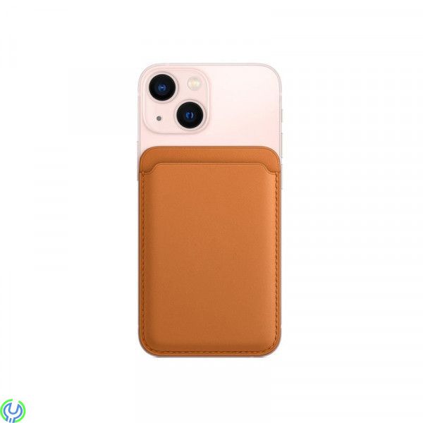 iPhone 12/13/14 plånbok i läder med MagSafe, brun, Eleganta iPhone-plånbok i läder., iPhone 15 modeller, , Retal