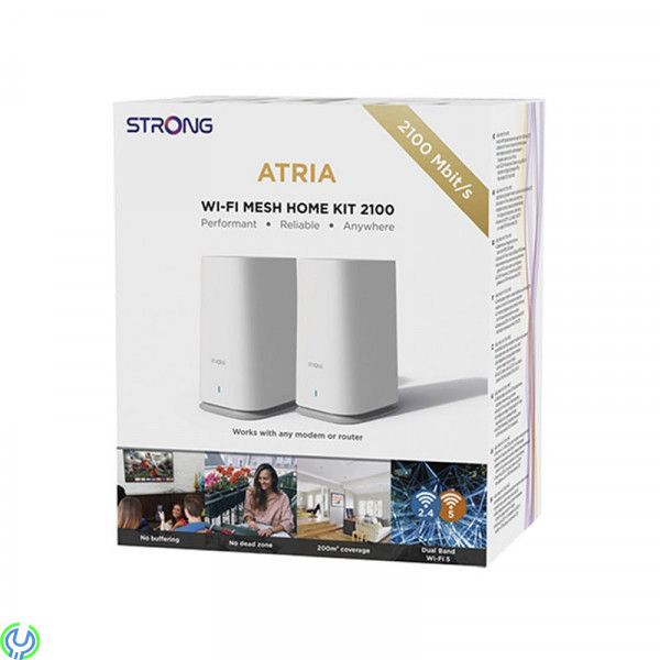 Strong Atria WIFI Mesh 2100 Home Kit, 2,4+5GHz (2-pack), Strong Mesh 2100 Home Kit - 200m2 (2,4+5GHz) ATRIA Mesh 2100, 2 Pack, S