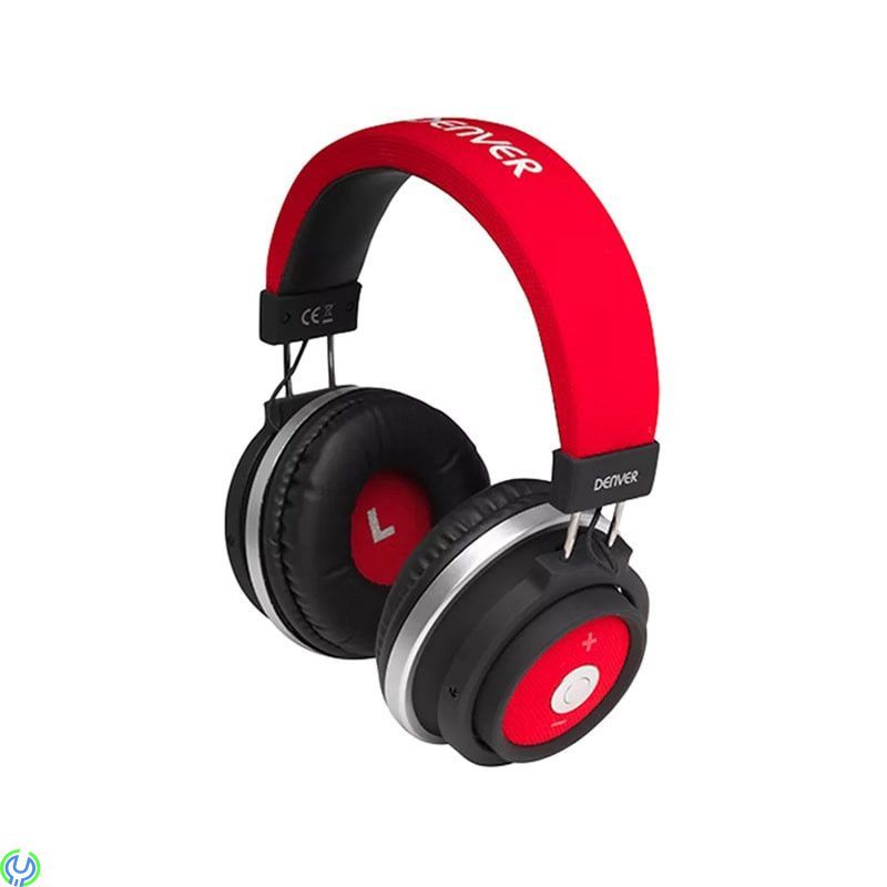 Denver BTH-250 Trådlöst Bluetooth Headset - Röd, Njut av upp till 6 timmars trådlöst ljud med Denver BTH-250, On-Ear Hörlurar, ,