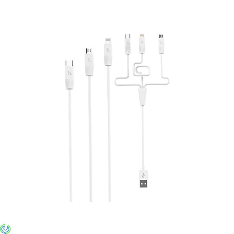 3 in 1 Snabbladdningskabel, Vit, Snabbladdningskabel 3-i-1 för Lightning / Micro USB / Type-C aka USB-C 1m , Lightning, , Elgruv
