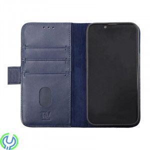 iPhone 14 Pro Max Plånboksfodral Läder Rvelon - Blå, Äkta läder i utmärkt kvalitet., iPhone 14 modeller, , RVELON
