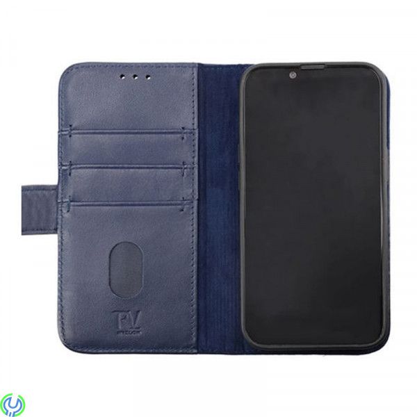 iPhone 14 Pro Max Plånboksfodral Läder Rvelon - Blå, Äkta läder i utmärkt kvalitet., iPhone 14 modeller, , RVELON