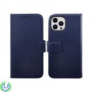 iPhone 14 Pro Max Plånboksfodral Läder Rvelon - Blå, Äkta läder i utmärkt kvalitet., iPhone 14 modeller, , RVELON