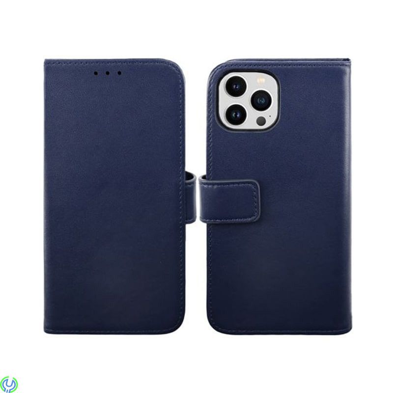 iPhone 14 Pro Max Plånboksfodral Läder Rvelon - Blå, Äkta läder i utmärkt kvalitet., iPhone 14 modeller, , RVELON