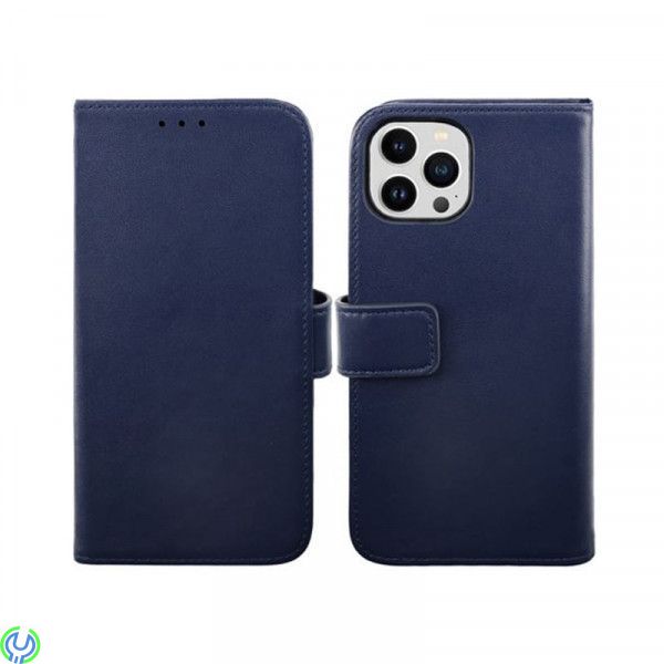 iPhone 14 Pro Max Plånboksfodral Läder Rvelon - Blå, Äkta läder i utmärkt kvalitet., iPhone 14 modeller, , RVELON