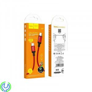 Kabel Typ-C - Typ-C HOCO X89 Wind, 1 m, PD 60W, Röd, Kabel Typ-C - Typ-C HOCO X89 Wind, 1 m, 3,0A, PD 60W, Röd, TYPE C, , HOCO
