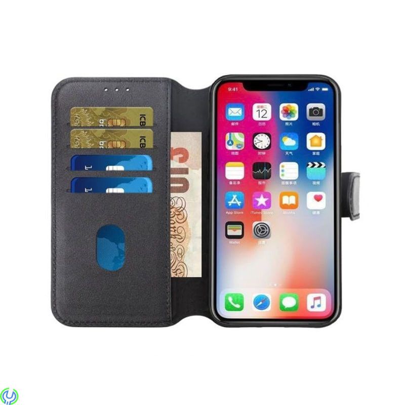 iPhone 15 Pro Plånboksfodral i äkta Läder Rvelon - Svart, Ett plånboksfodral som håller en förstklassig standard., iPhone 15 mod