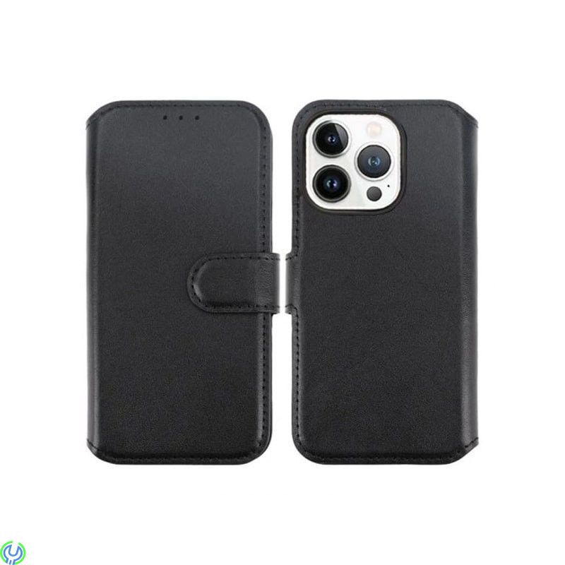 iPhone 15 Pro Plånboksfodral i äkta Läder Rvelon - Svart, Ett plånboksfodral som håller en förstklassig standard., iPhone 15 mod