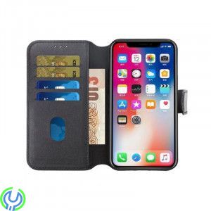 iPhone 15 Pro Max Plånboksfodral i äkta Läder - Svart, Ett plånboksfodral som håller en förstklassig standard., iPhone 15 modell