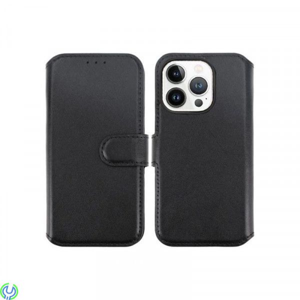 iPhone 15 Pro Max Plånboksfodral i äkta Läder - Svart, Ett plånboksfodral som håller en förstklassig standard., iPhone 15 modell