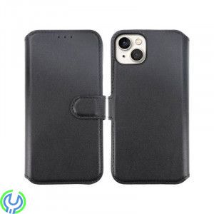 iPhone 15 Plånboksfodral i Äkta Läder - Svart, Ett plånboksfodral som håller en förstklassig standard., iPhone 15 modeller, , RV
