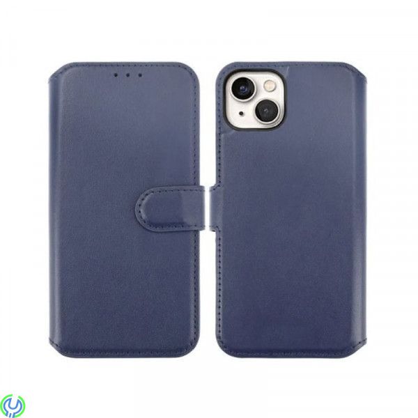 iPhone 15 Plånboksfodral i Äkta Läder - Blå, Ett plånboksfodral som håller en förstklassig standard., iPhone 15 modeller, , RVEL