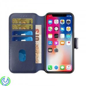 iPhone 15 Plånboksfodral i Äkta Läder - Blå, Ett plånboksfodral som håller en förstklassig standard., iPhone 15 modeller, , RVEL