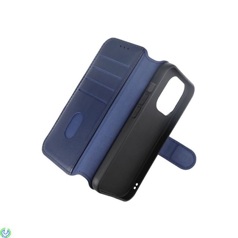 iPhone 15 Pro Max Plånboksfodral i äkta Läder - Blå, Ett plånboksfodral som håller en förstklassig standard., iPhone 15 modeller