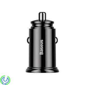 Baseus Circular Billaddare 2x USB, 30W - Svart, Smart billaddare med 2 USB-portar., Adapter, , Baseus