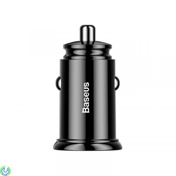Baseus Circular Billaddare 2x USB, 30W - Svart, Smart billaddare med 2 USB-portar., Adapter, , Baseus