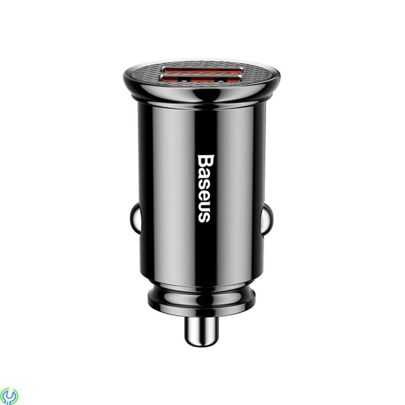 Baseus Circular Billaddare 2x USB, 30W - Svart, Smart billaddare med 2 USB-portar., Adapter, , Baseus
