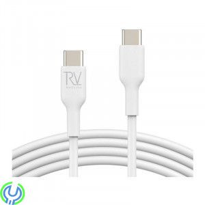 Rvelon USB-C till USB-C Kabel 2m - Vit, Hög överföringshastighet, TYPE C, , RVELON
