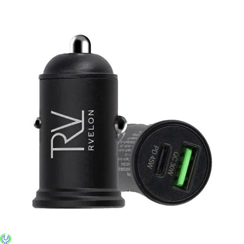 Rvelon 45W USB TYP C PD3.0 &USB A QC3.0 Billaddare Svart, 45W USB TYP C Billaddare, Adapter, , RVELON