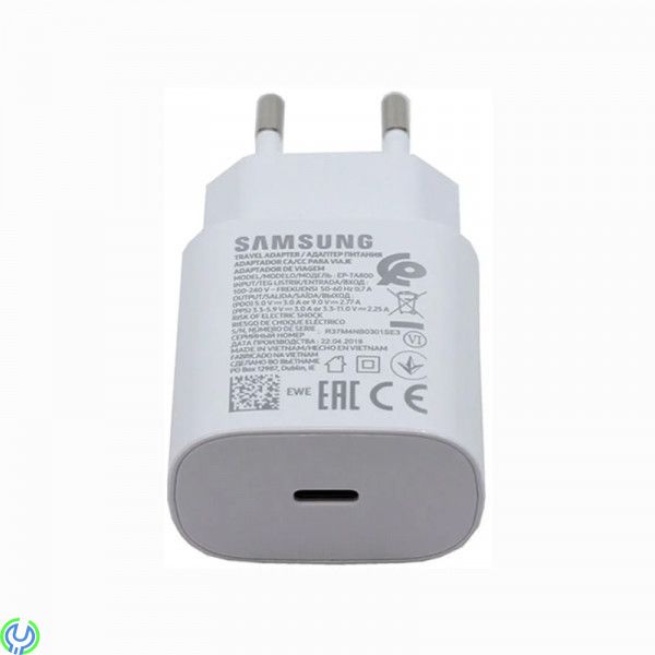 Samsung USB-C Väggladdare 25W PD 3.0 - Vit, EP-TA800 Snabbladdare PD USB-C - Android & iPhone (Bulk), Adapter, , Samsung