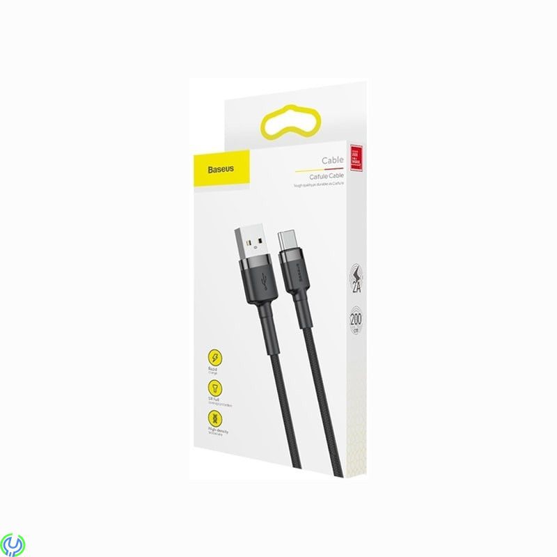 Baseus Cafule-USB-C kabel 2A 2m, svart, Obrytbar USB-C-kabel som stödjer snabbladdning


, TYPE C, , Baseus