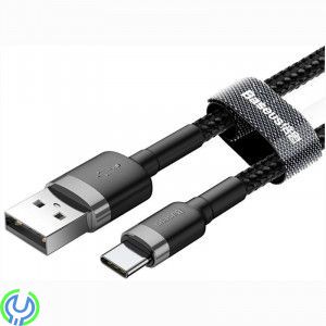 Baseus Cafule-USB-C kabel 2A 2m, svart, Obrytbar USB-C-kabel som stödjer snabbladdning


, TYPE C, , Baseus