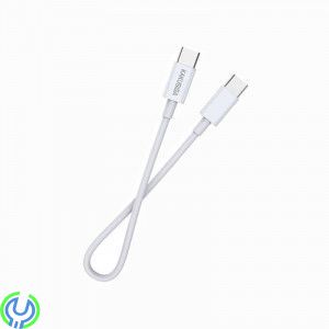 Kabel 3A 100W 0,25m USB typ C - USB typ C, KAKUSIGA KSC-653 vit, Snabbladdning 3A 100W 0,25m USB typ C - USB typ C KSC-653 vit
