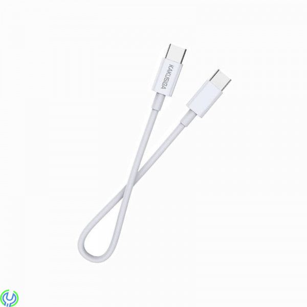 Kabel 3A 100W 0,25m USB typ C - USB typ C, KAKUSIGA KSC-653 vit, Snabbladdning 3A 100W 0,25m USB typ C - USB typ C KSC-653 vit

