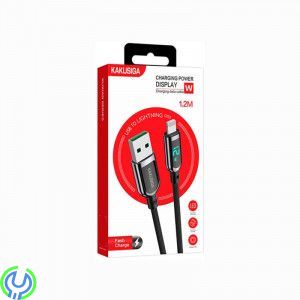 USB - Lightning Kabel 12W 5A 1,2m Kakusiga (KSC-599) svart, USB - Lightning Kabel 12W 5A 1,2m LED Digital Display, Lightning, , 
