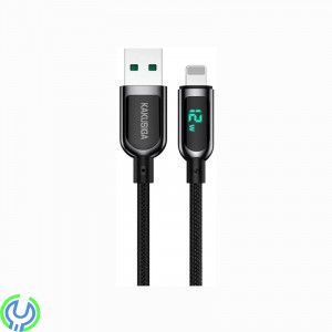 USB - Lightning Kabel 12W 5A 1,2m Kakusiga (KSC-599) svart, USB - Lightning Kabel 12W 5A 1,2m LED Digital Display, Lightning, , 