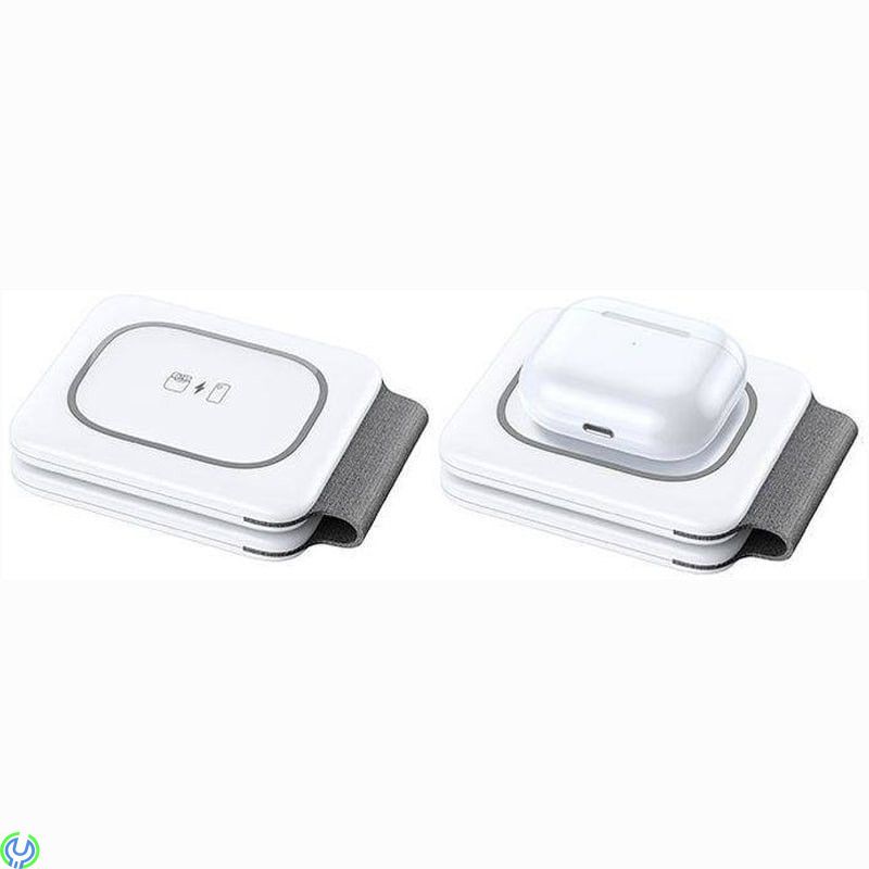 MagSafe trådlösa 3-i-1 Vikbar trådlös laddare- Vit, Magnetisk trådlös Laddare Remax Multi Function Uswon hopfällbar, Trådlösa, ,