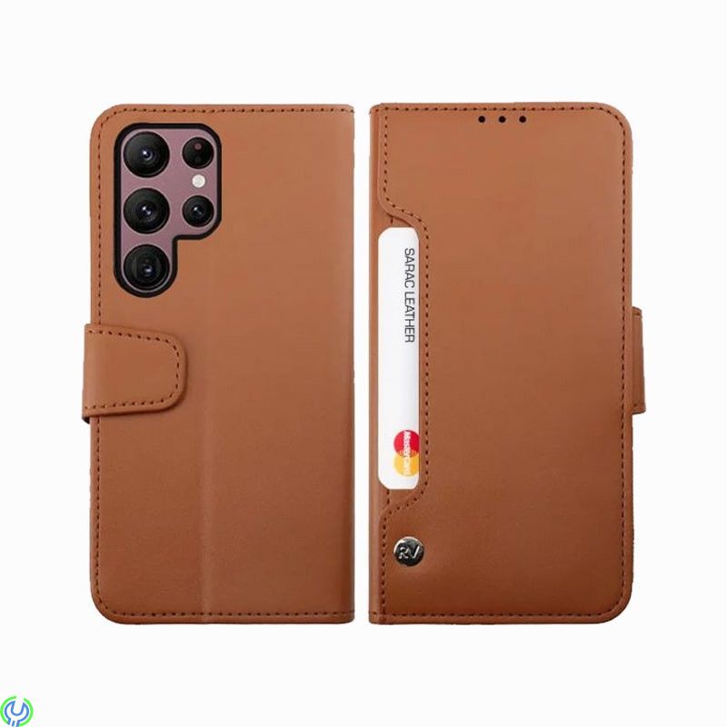 Samsung Galaxy S23 Ultra Plånboksfodral Extra Kortfack Rvelon - Brun, Galaxy S23 Ultra Plånboksfodral, Galaxy S23 Ultra, , RVELO