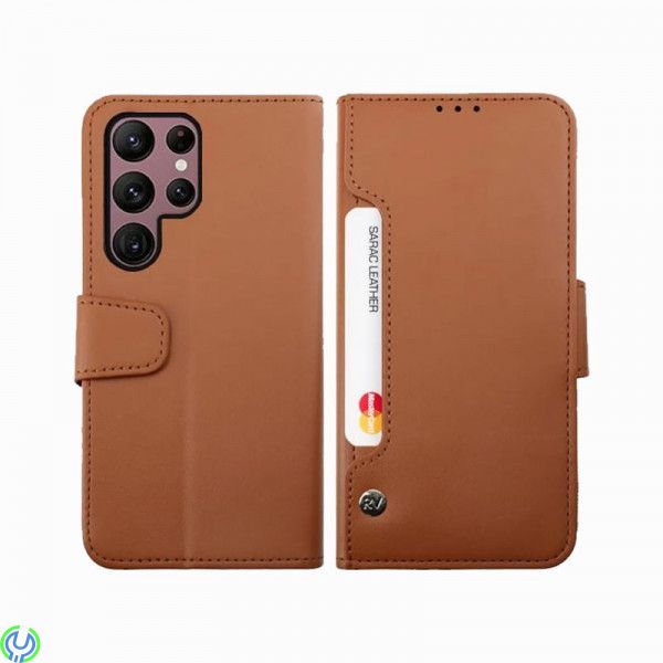 Samsung Galaxy S23 Ultra Plånboksfodral Extra Kortfack Rvelon - Brun, Galaxy S23 Ultra Plånboksfodral, Galaxy S23 Ultra, , RVELO