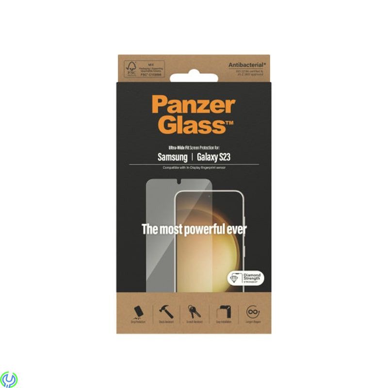 PanzerGlass Galaxy S23 Skärmskydd Ultra Wide Fit Genomskinligt, PanzerGlass - Tempered Glass UWF AB för Samsung Galaxy S23, Gala