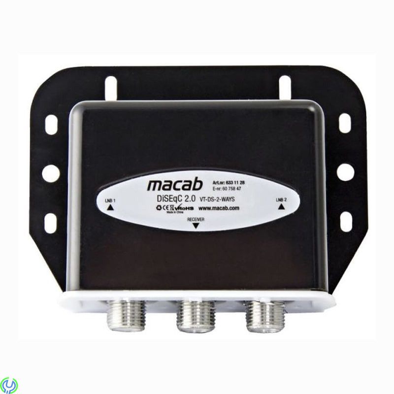 Macab Switch DiSEqC, 2-vägs VT-DS , Hi- iso, Macab lagerför två switchar. VT-DS-2, 2-1 Switch, , Macab