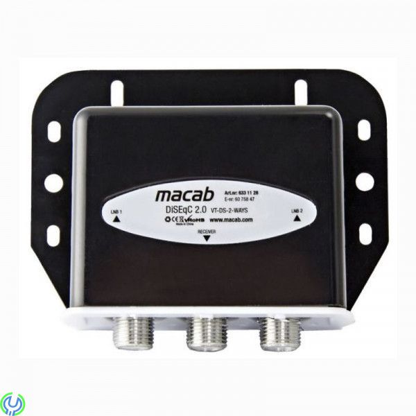 Macab Switch DiSEqC, 2-vägs VT-DS , Hi- iso, Macab lagerför två switchar. VT-DS-2, 2-1 Switch, , Macab