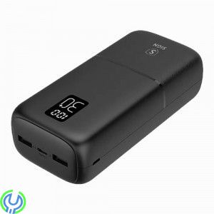 SiGN Powerbank 30,000mAh USB-C & USB-A, SiGN Powerbank 30,000 mAh Dual Output, 2,1A - Svart, Mobilskal/ Laddare, , SIGN